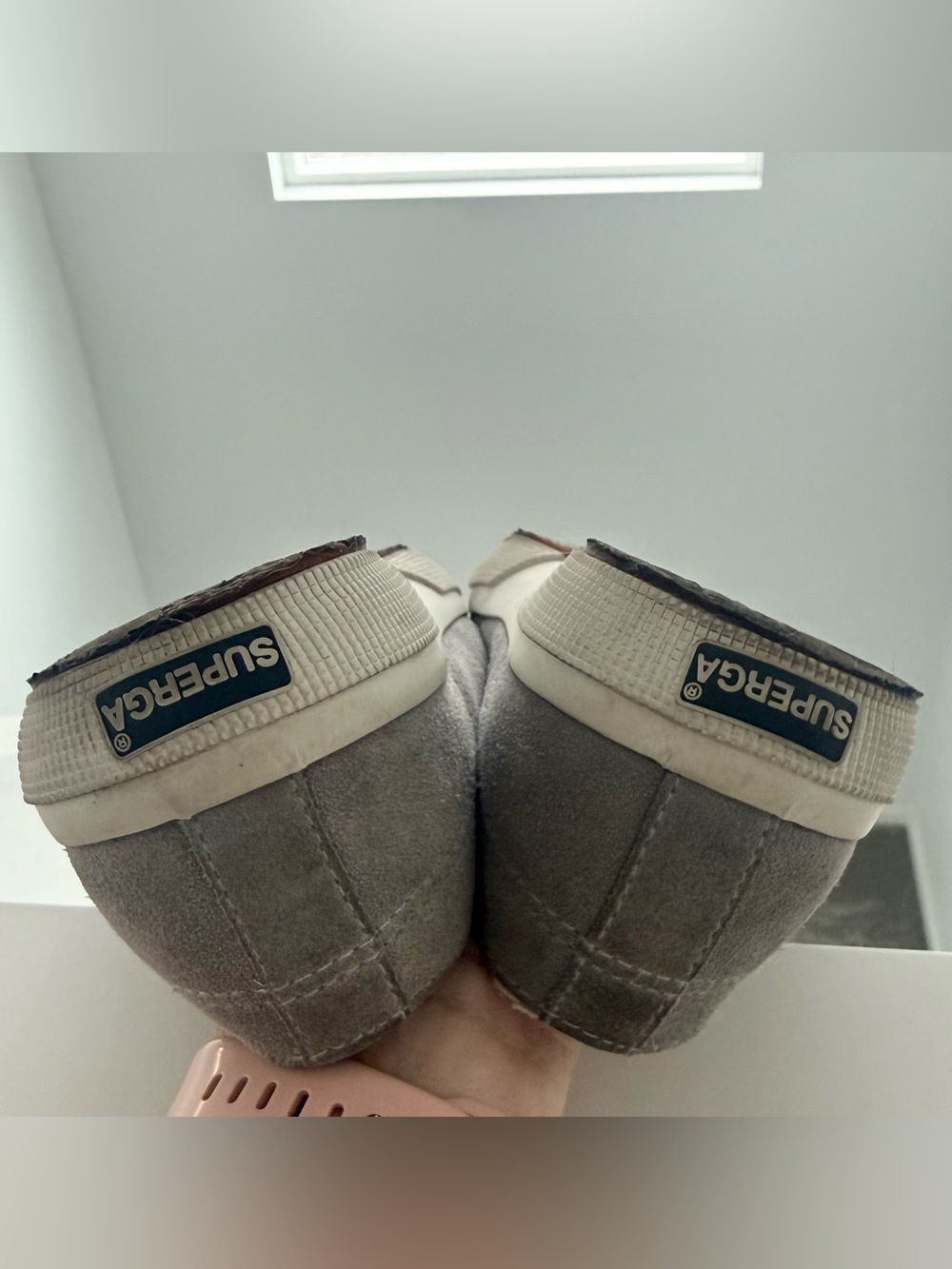 SUPERGA 2750 Shearling Sneakers in Gray Suede Women’s Size 39.5 - Picture 9 of 13